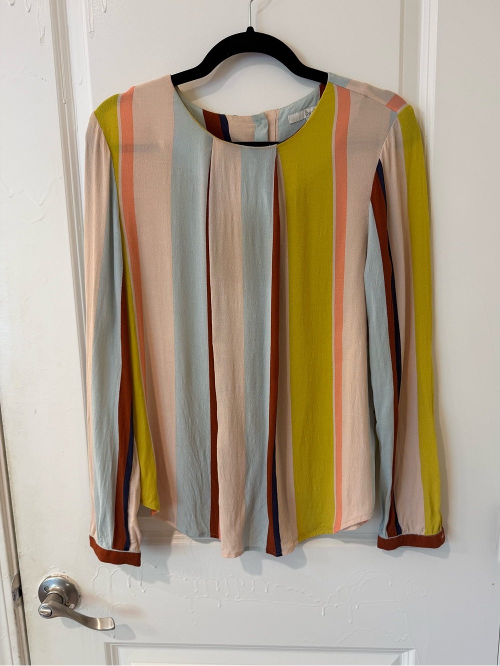 Boden Striped Long-Sleeve Crewneck Blouse